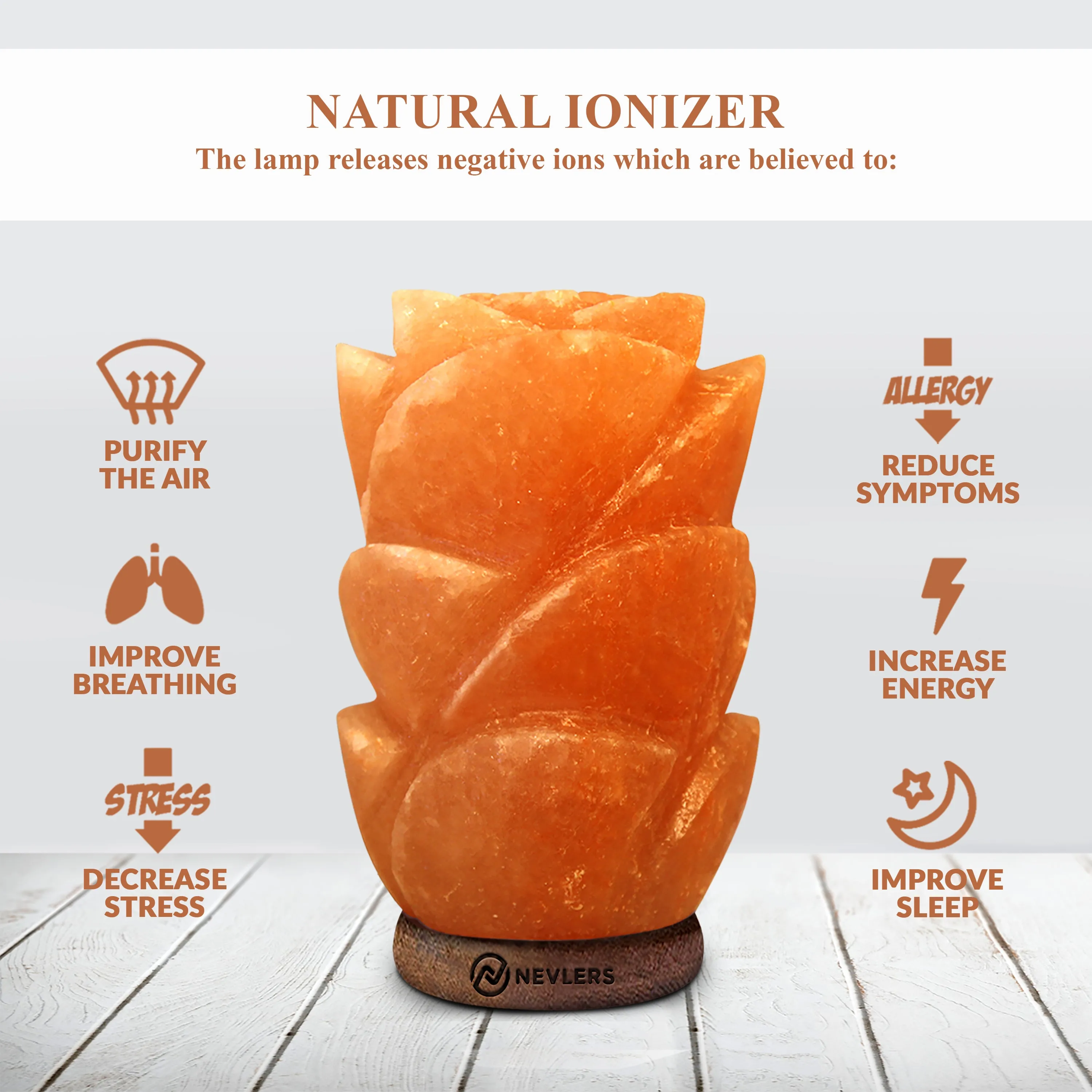 Himalayan Salt Lamp With Dimmer | Rose Shape