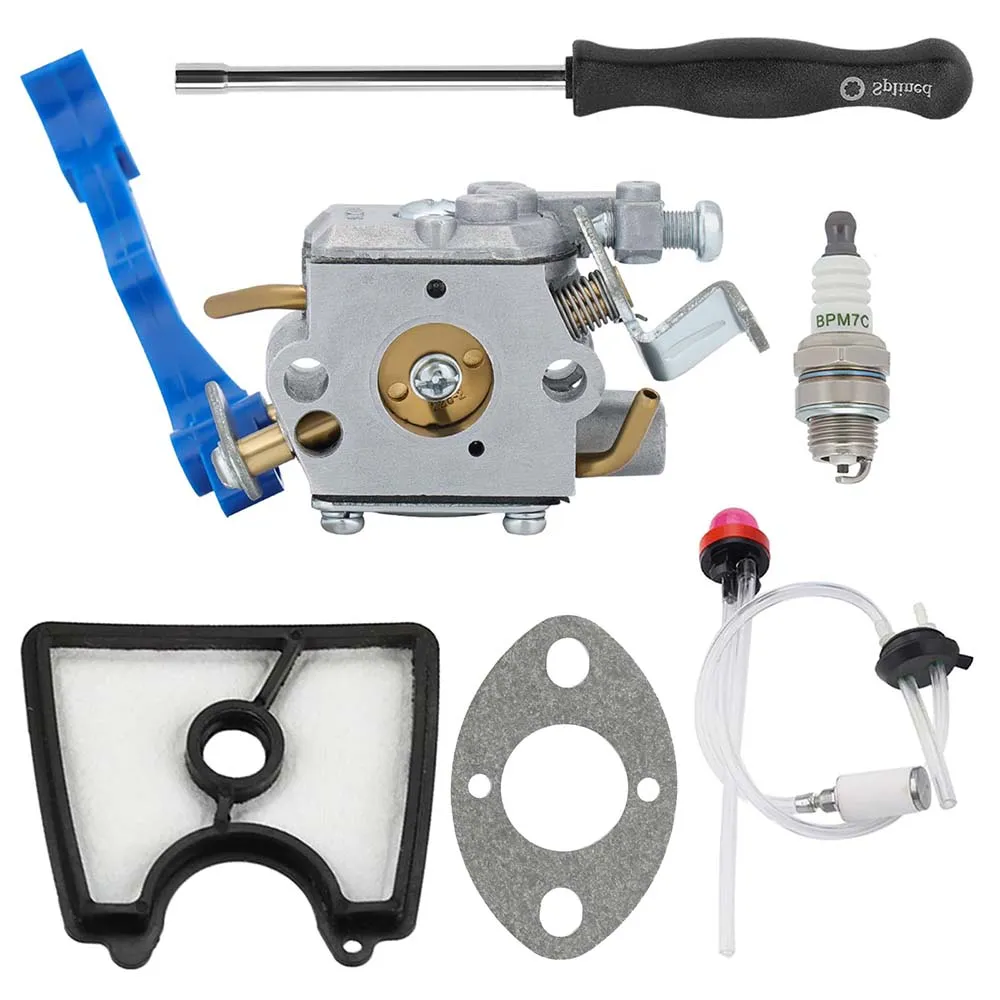 Hipa C1Q-W37 Carburetor Kit for Husqvarna 125B 125BVX 125BX 28CC Leaf Blower Replaces 545081811 545112101 581798001 w Adjustment Tool