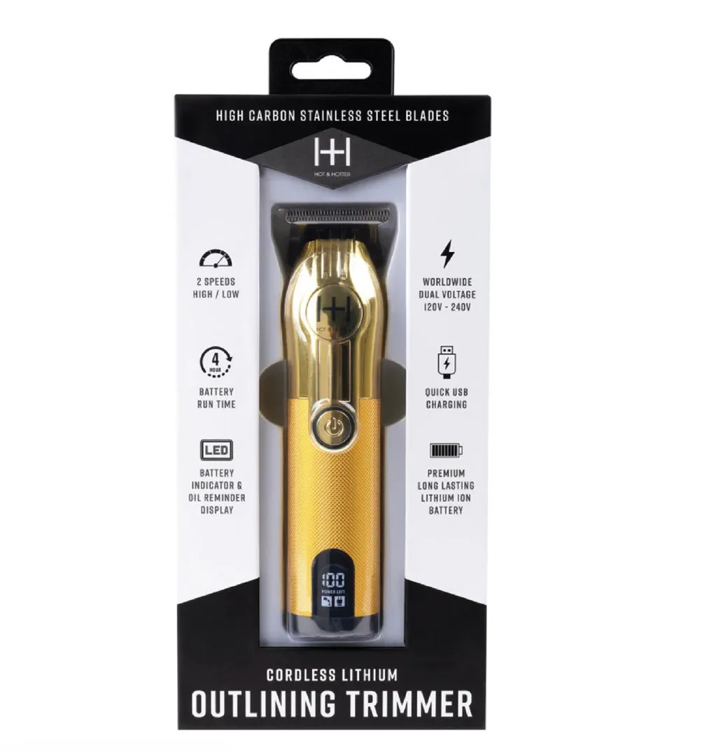 HOT & HOTTER CORDLESS LITHIUM OUTLINING TRIMMER GOLD