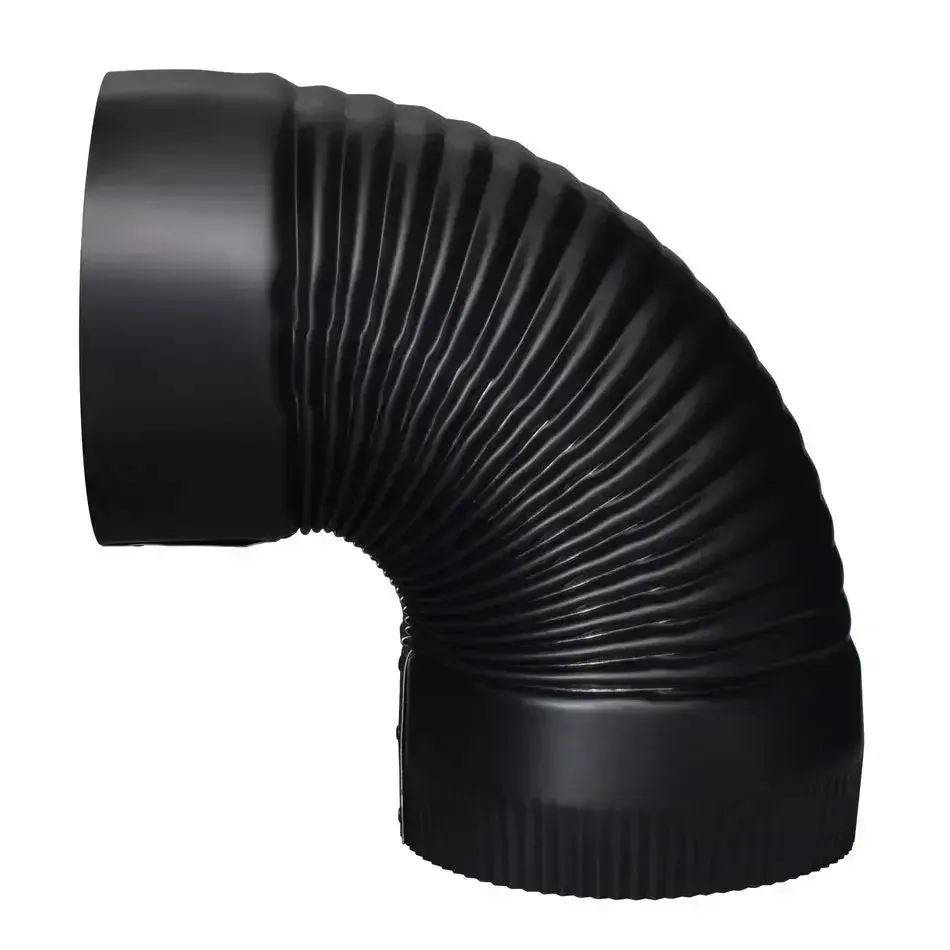 Imperial 6" x 90 Degree Corrugated Elbow - Black Matte