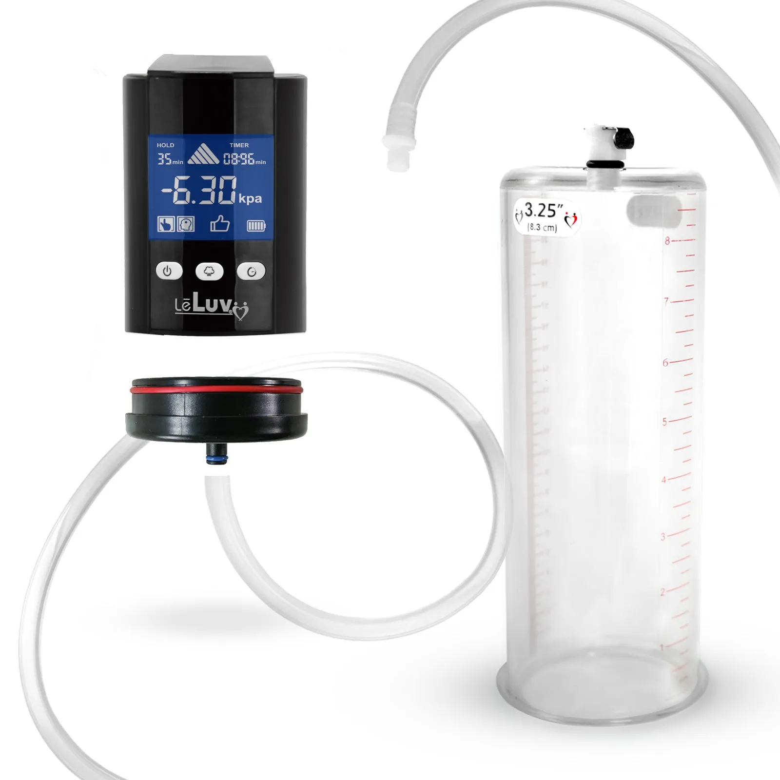 iPump Penis Pump | Smart LCD Head with Adapter | 9"/12" Length x 1.35"-5.0" Diameter