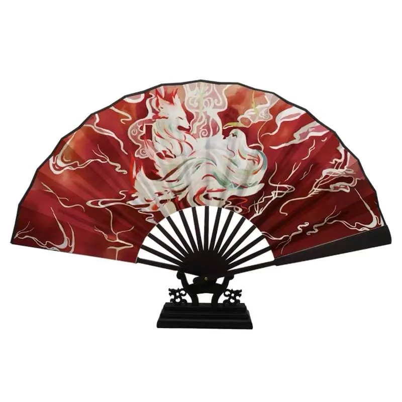 Japanese Folding Fan【White Kitsune】