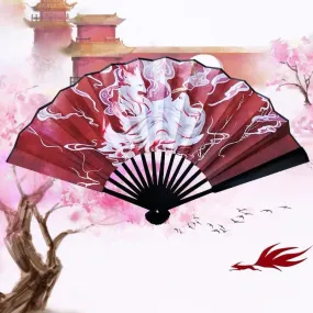 Japanese Folding Fan【White Kitsune】