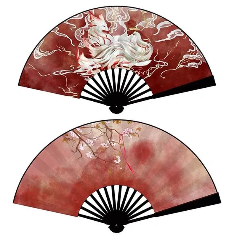 Japanese Folding Fan【White Kitsune】