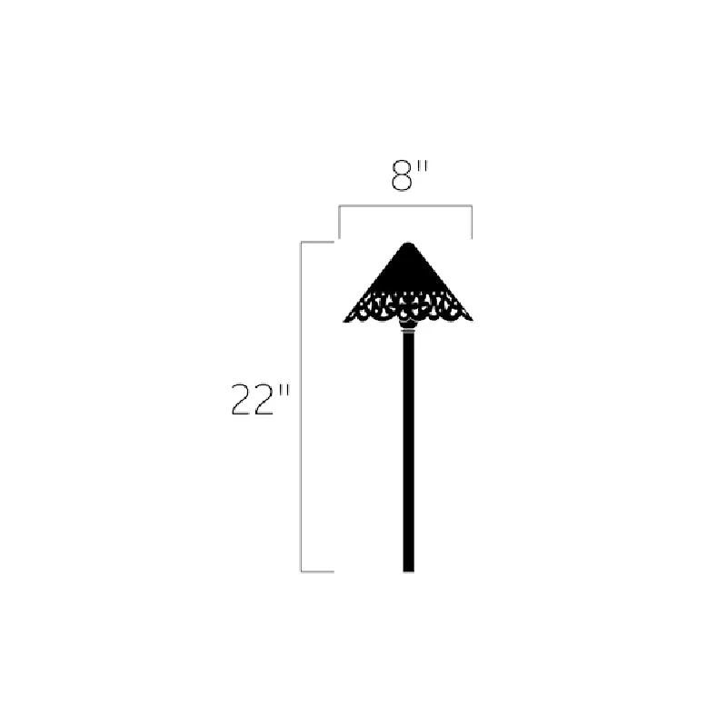 Kichler 15871 8" 12V LED Cast Centennial Brass Hammered Roof Path Light