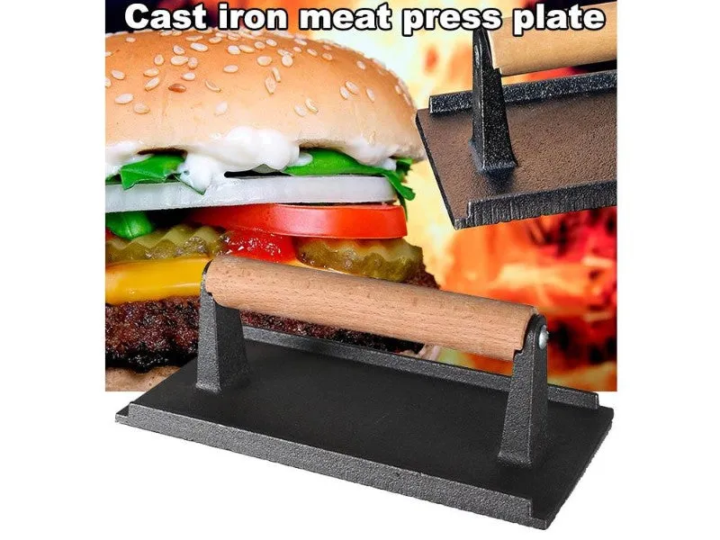 Kitchen Cast Iron Meat Press Plate