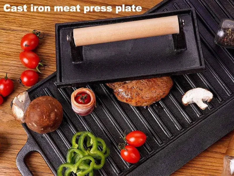 Kitchen Cast Iron Meat Press Plate