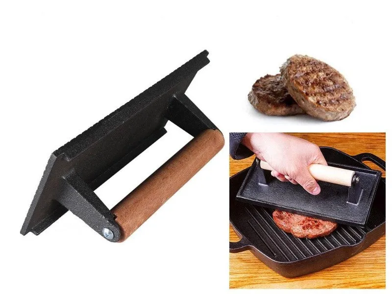 Kitchen Cast Iron Meat Press Plate