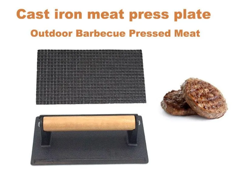 Kitchen Cast Iron Meat Press Plate