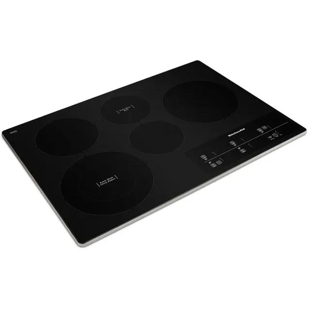 KitchenAid 30-inch Built-In Electric Cooktop with Even-Heat™ Technology KCES950KSS