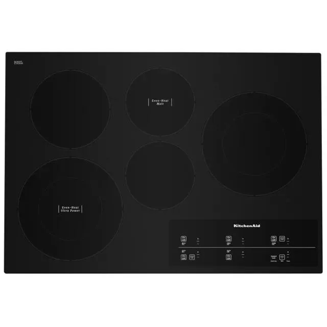 KitchenAid 30-inch Built-In Electric Cooktop with Even-Heat™ Technology KCES950KSS