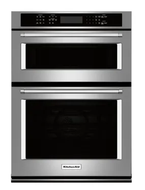 KitchenAid - 30" Single Electric Convection Wall Oven with Built-In Microwave - Stainless steel