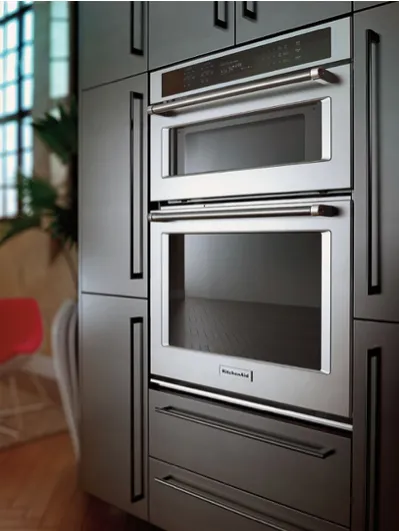 KitchenAid - 30" Single Electric Convection Wall Oven with Built-In Microwave - Stainless steel