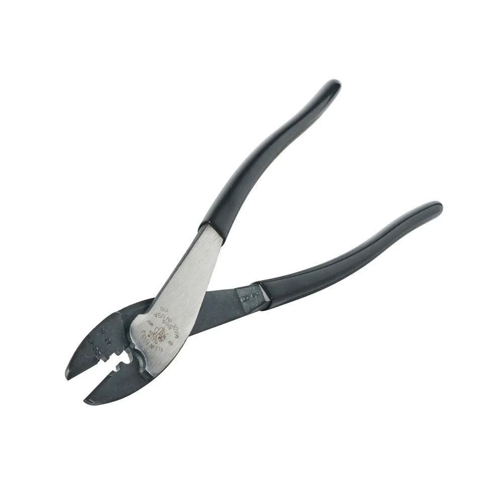 Klein Tools 1006 Cutting / Crimping Tool, Made in USA, Crimps 10 to 22 AWG Solderless Terminals and Connectors, with Wire Cutter in Tapered Nose