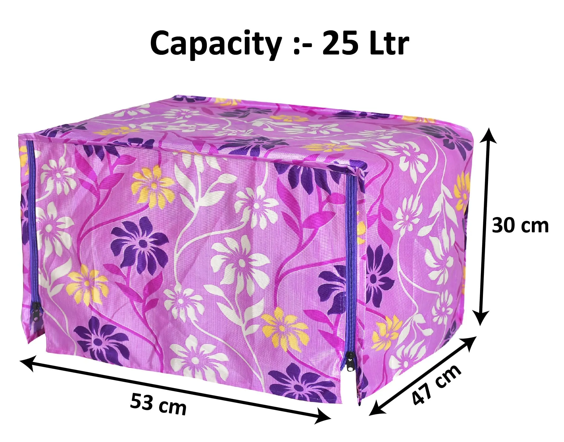 Kuber Industries Polyster Flower Printed Microwave Oven Cover, Dustproof Machine Protector Cover,25 LTR. (Pink)-HS43KUBMART25908