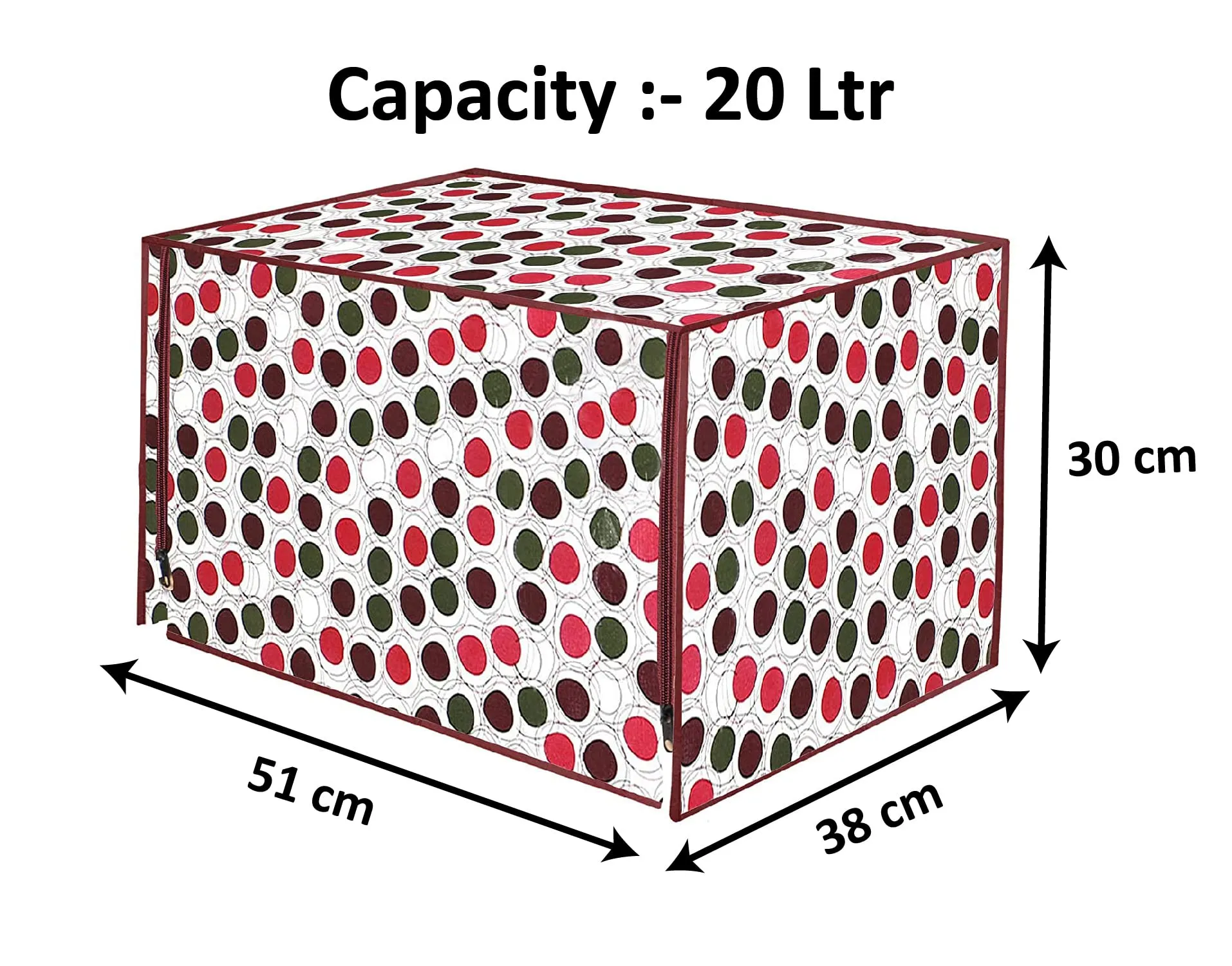 Kuber Industries PVC Circle Design Microwave Oven Cover, Dustproof Machine Protector Cover,20 LTR. (Multi)-HS43KUBMART26008, Standard