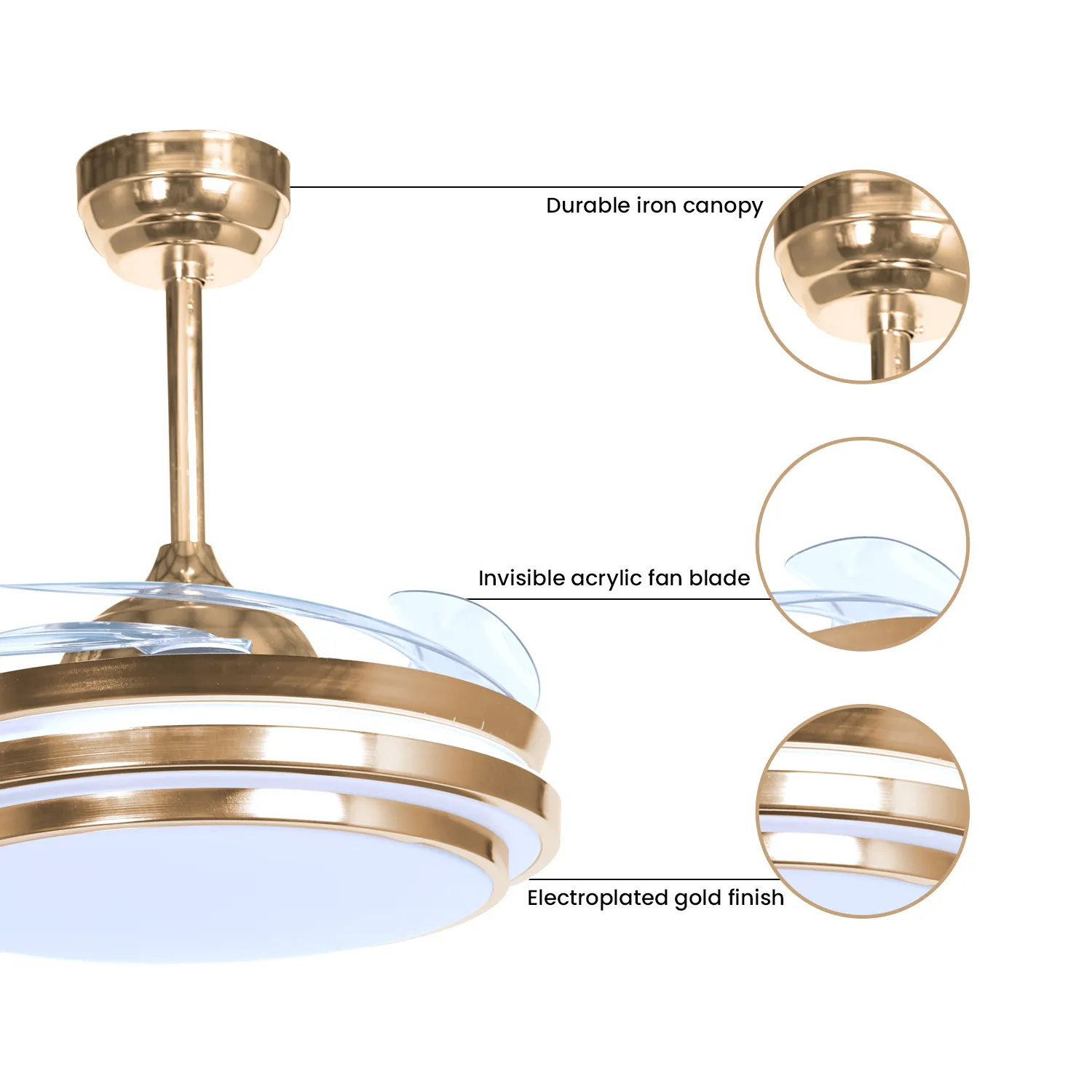 La Tarte Chandelier Ceiling Fan with Remote Control