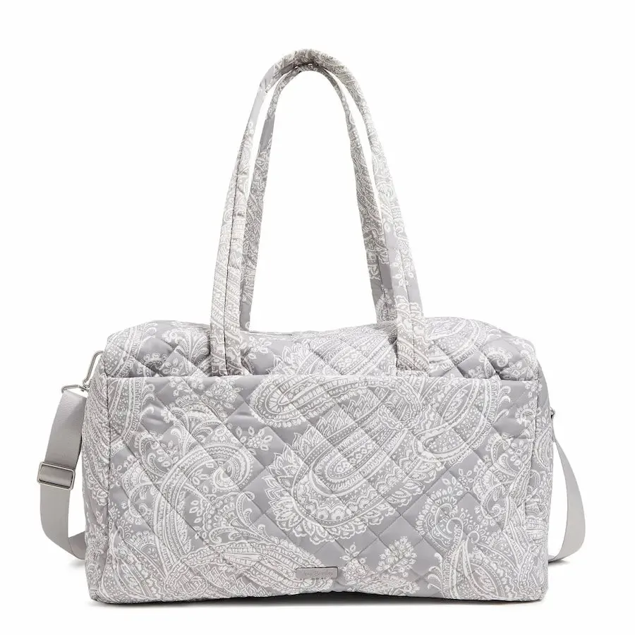 Large Travel Duffel Bag - Cloud Gray Paisley