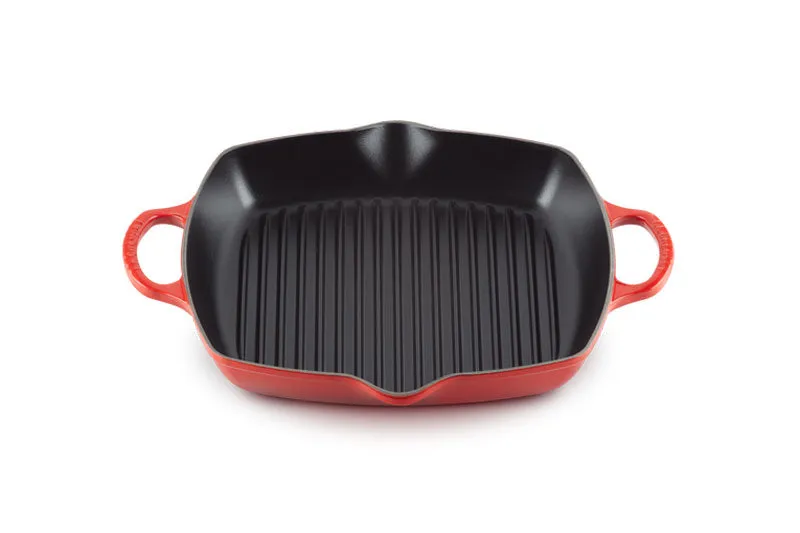 Le Creuset Signature Cast Iron Deep Square Grill 30cm Cerise