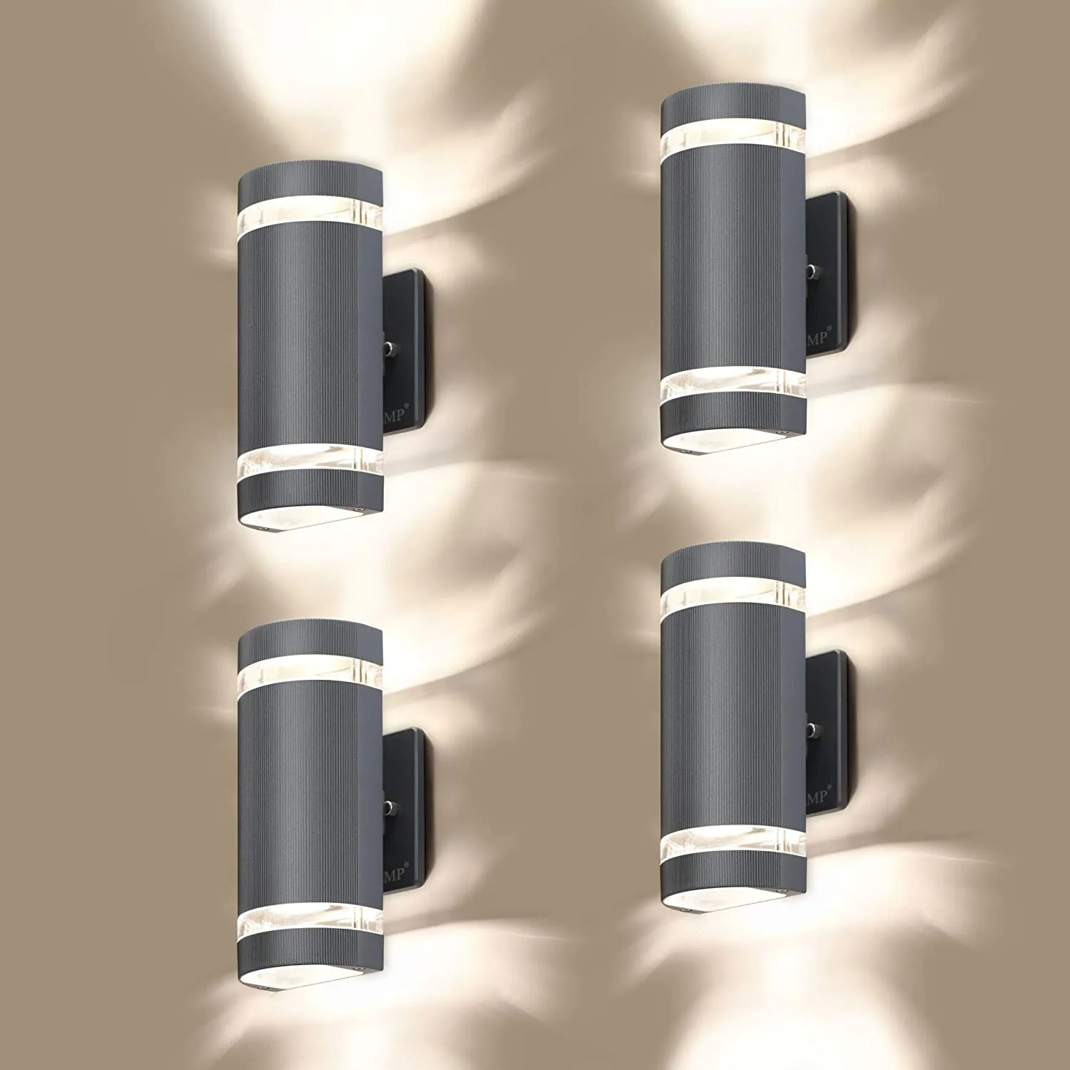 LED 4 Pack Semi Cylinder Up and Down Lights Outdoor Wall Light