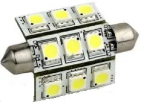 LED Bulb, Festoon, 42mm, 9 LED, 10-30Vdc Replacement Bulbs