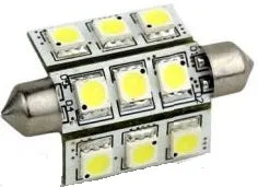 LED Bulb, Festoon, 42mm, 9 LED, 10-30Vdc Replacement Bulbs