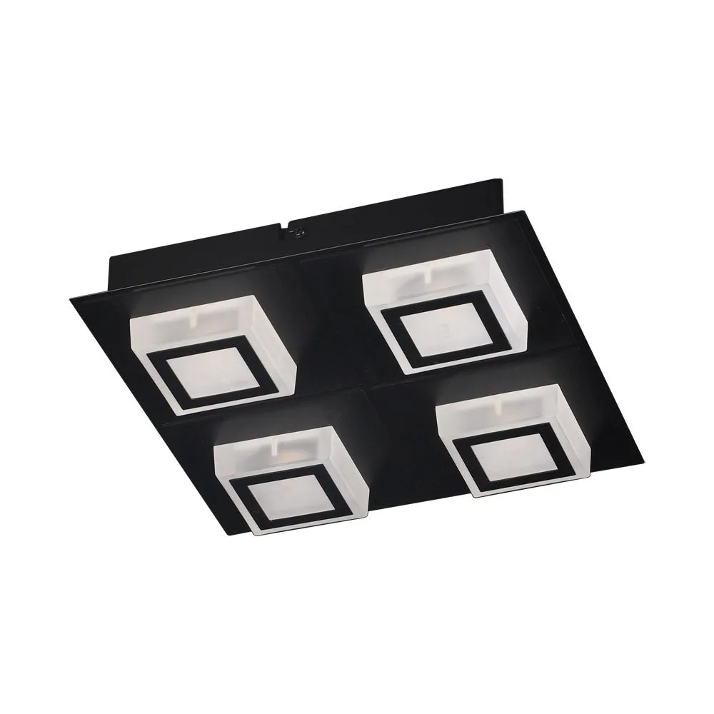 LED Ceiling Mount from the Masiano 1 Collection in Black Finish by Eglo USA