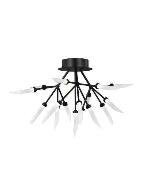 LED Flush Mount from the Spur Collection in Matte Black Finish by Visual Comfort Modern