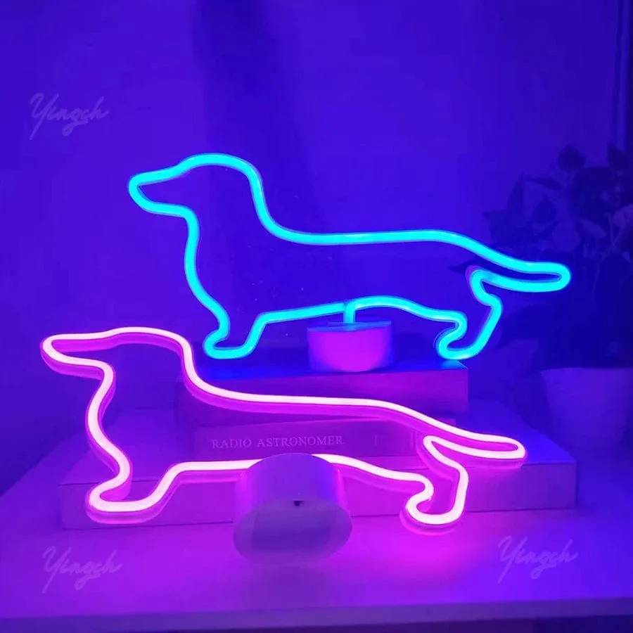 LED Neon Dachshund Lamp