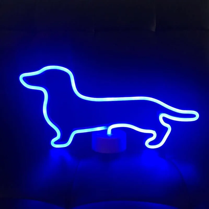 LED Neon Dachshund Lamp