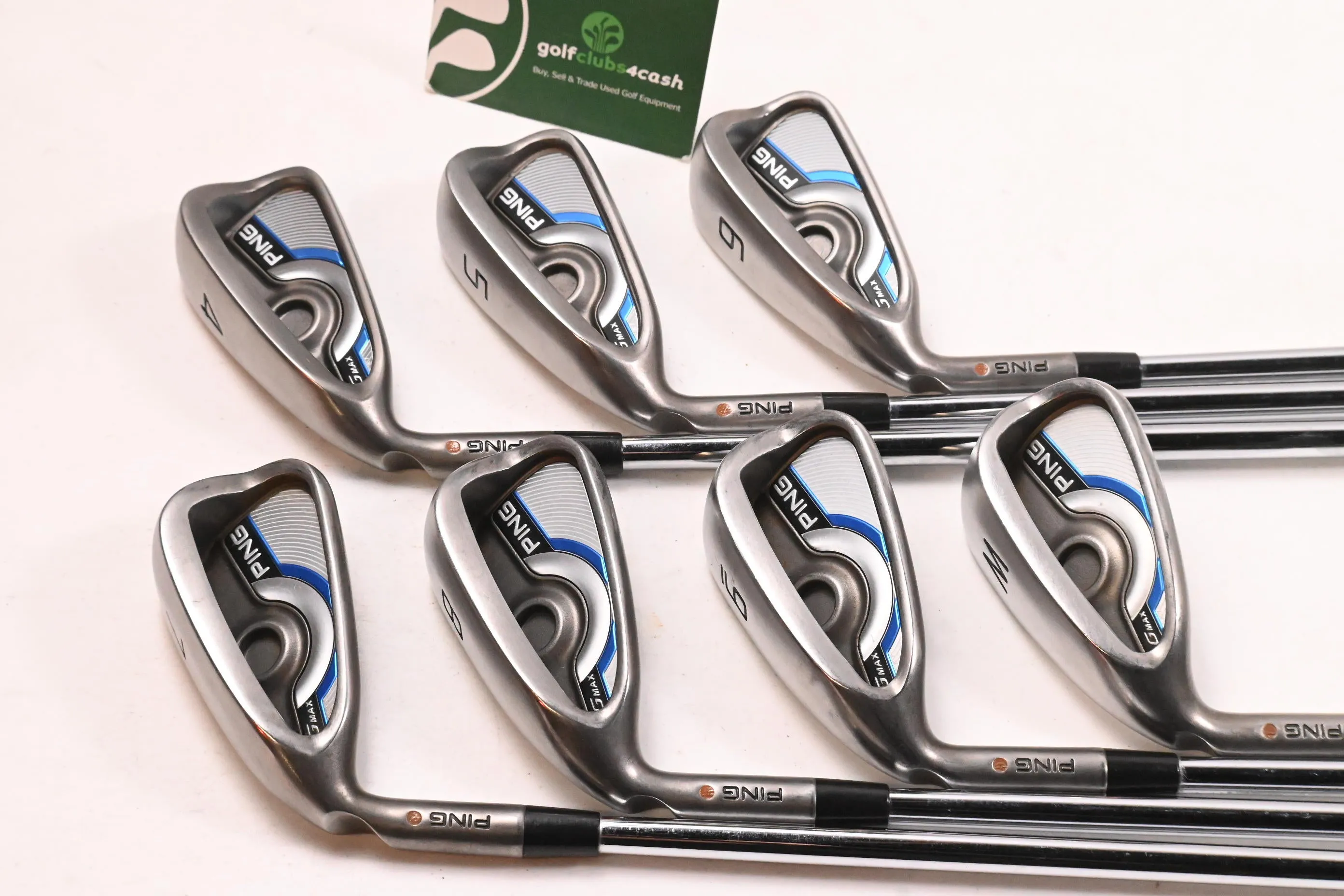 Left Hand Ping GMax Irons / 4-PW / Brown Dot / Regular Flex AWT 2.0 Shafts