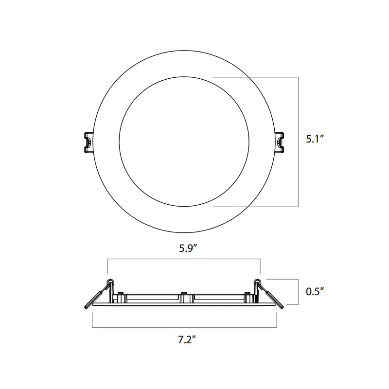 Lightolier FD6RSLMZ10SCTUW 6" LED Round Flat Downlight, Lumen & 5CCT Selectable, UNV