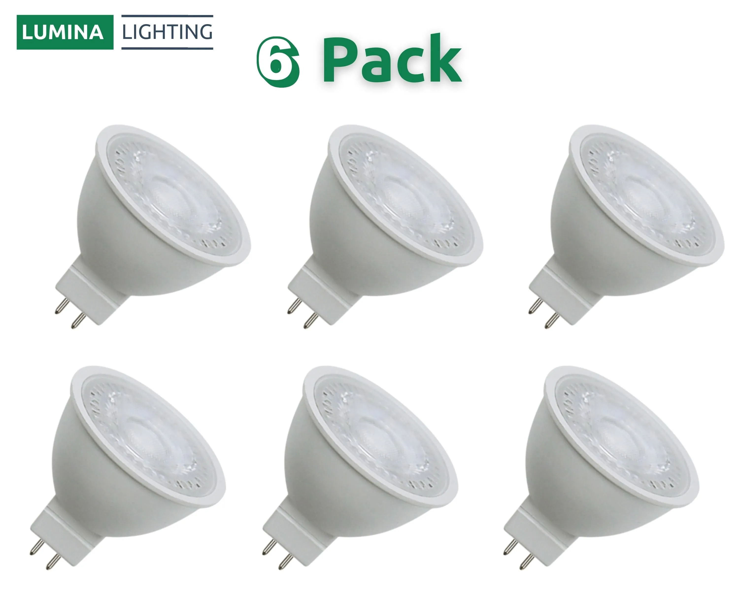 Lumina Lighting® 4W MR16 LED Bulb | AC/DC 12V 3000K Warm White 380 Lumens | (6-Pack)