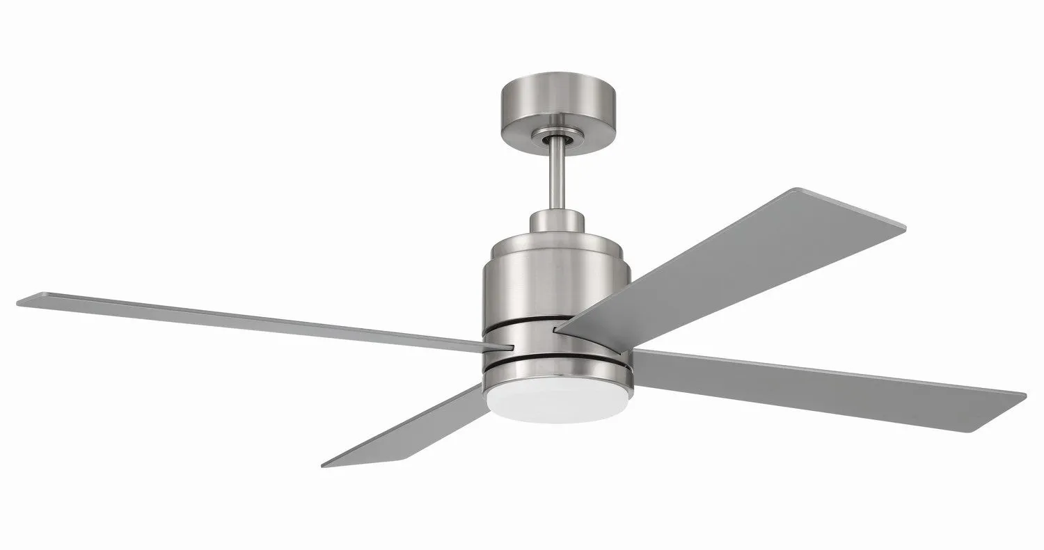 McCoy 4 Blade 52" Ceiling Fan in Brushed Polished Nickel