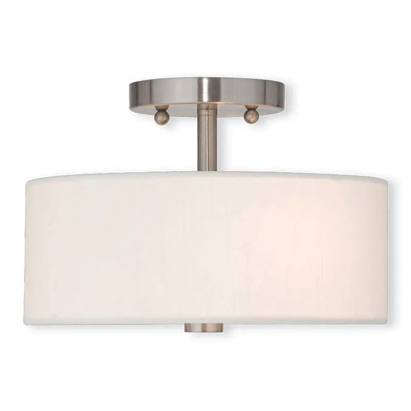 MERIDIAN 2 LIGHT CEILING MOUNT, BRUSHED NICKEL