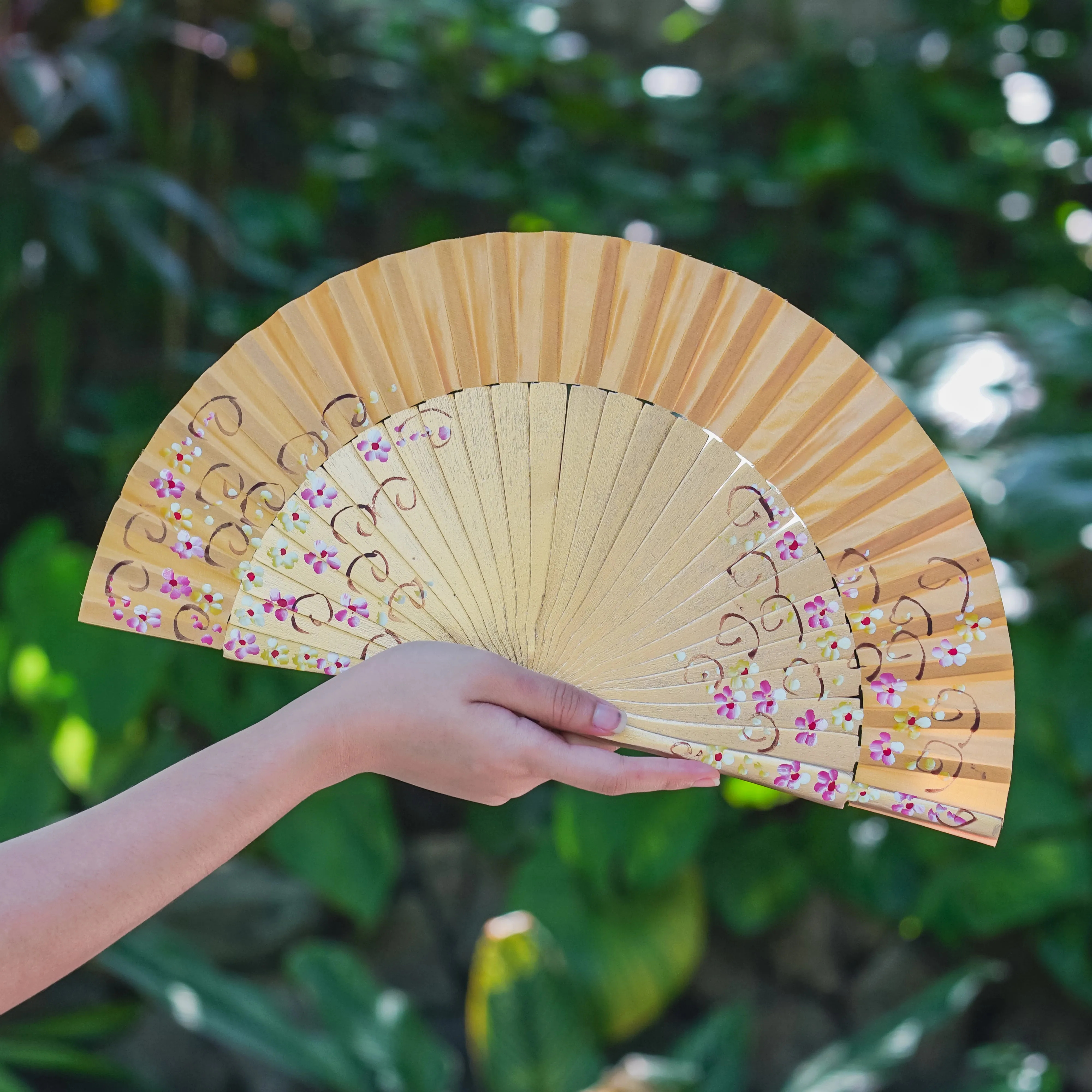 Metallic Hand Painted Fans