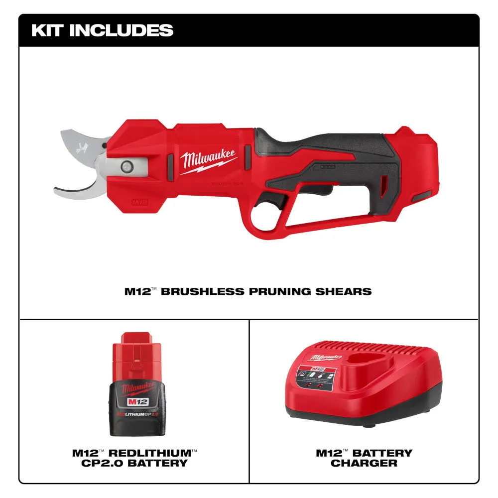 Milwaukee 2534-21 M12 12V Brushless Cordless Pruning Shears Kit