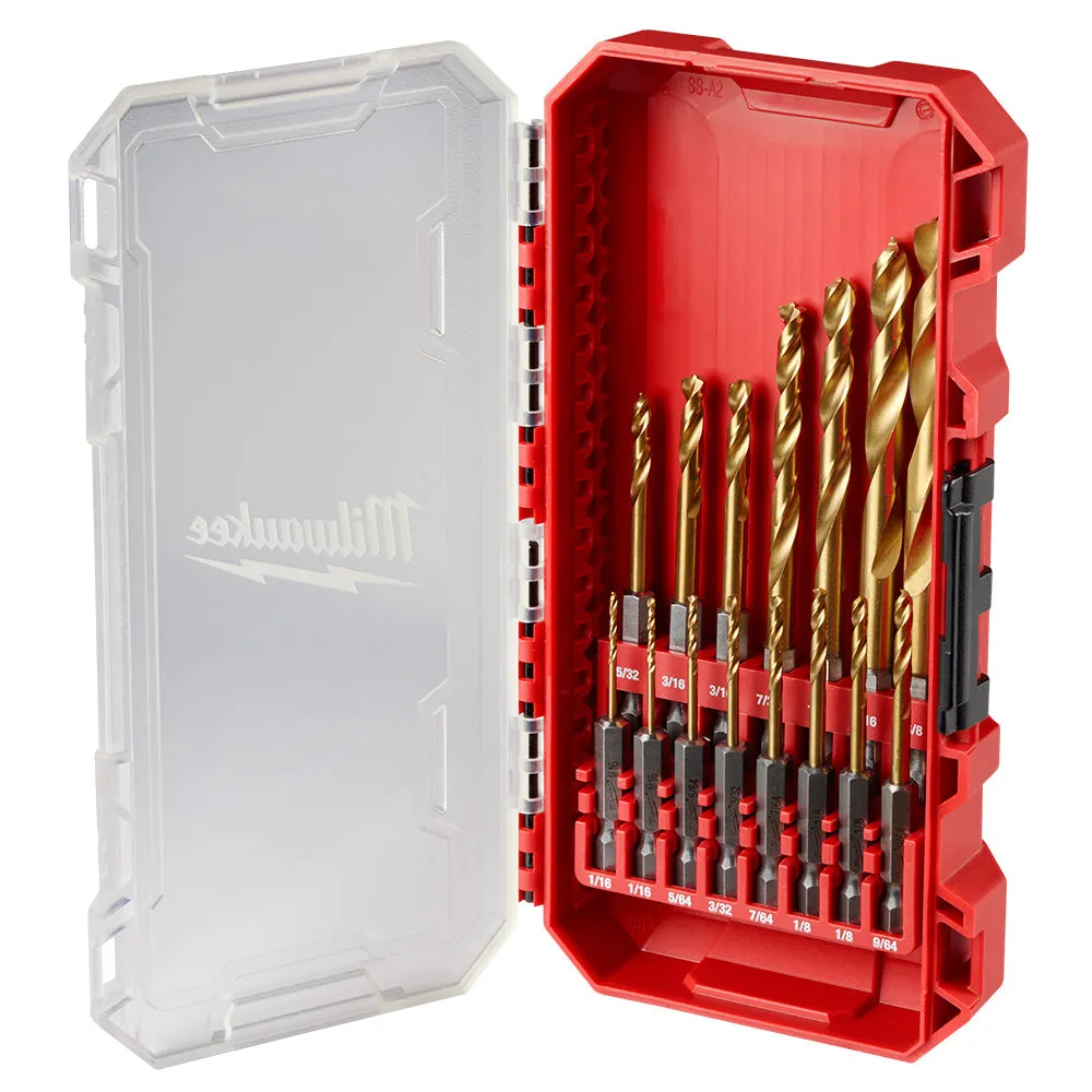 Milwaukee 48-89-4670 SHOCKWAVE RED HELIX Titanium Drill Bit Set - 15 PC