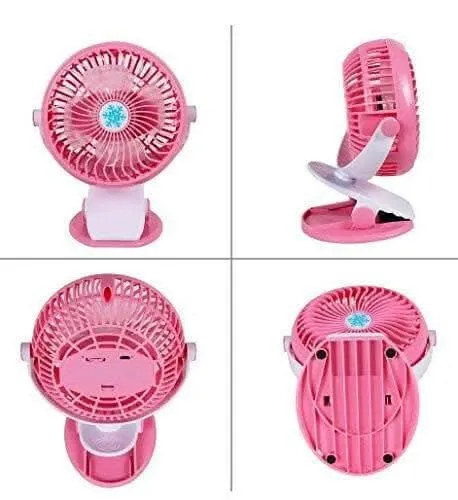 Mini Multi-Functional Portable, Micro USB Rechargeable Clip Fan with Noiseless Brush-less motor