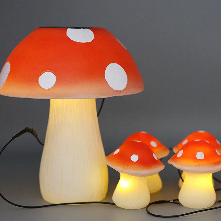 Modern Creative Colorful Mushroom Solar Outdoor Waterproof LED Garden Lights String