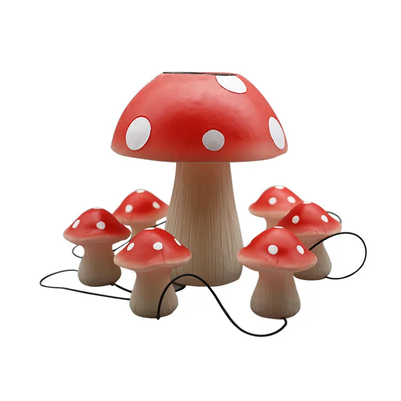 Modern Creative Colorful Mushroom Solar Outdoor Waterproof LED Garden Lights String