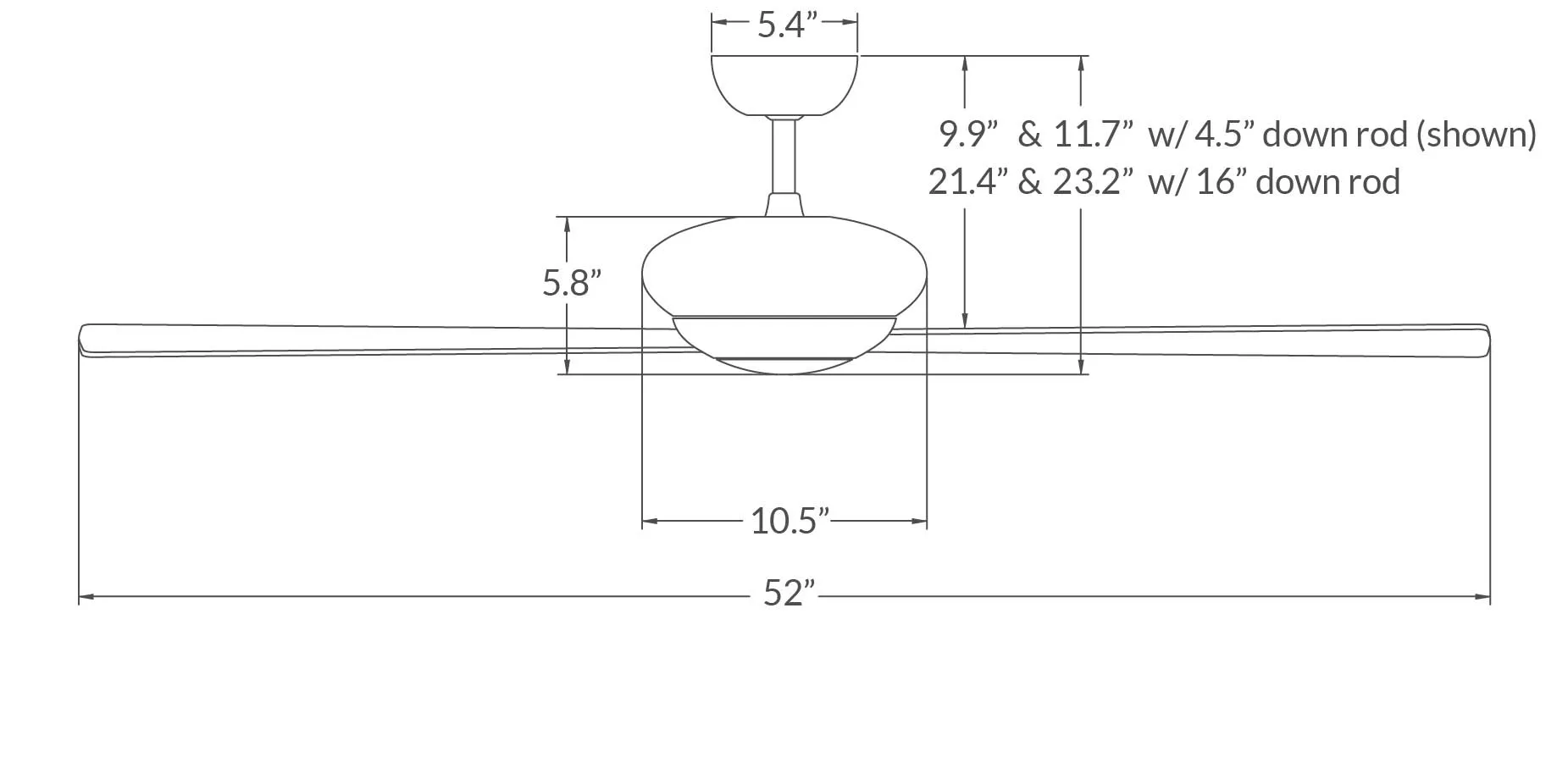 Modern Fan Altus Flush 52" Ceiling Fan - No Light