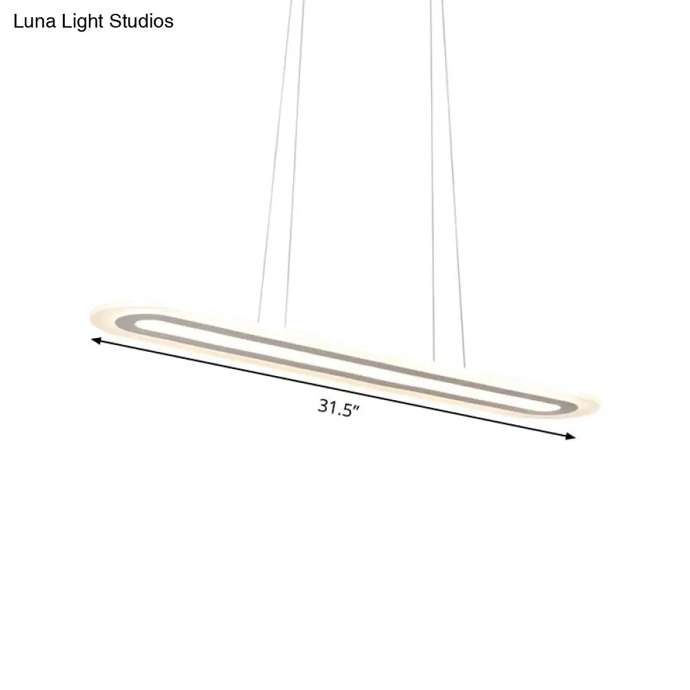 Modern Oval LED Ceiling Pendant Light Kit in Warm/White/Natural Light, 16"/23.5"/31.5" Wide