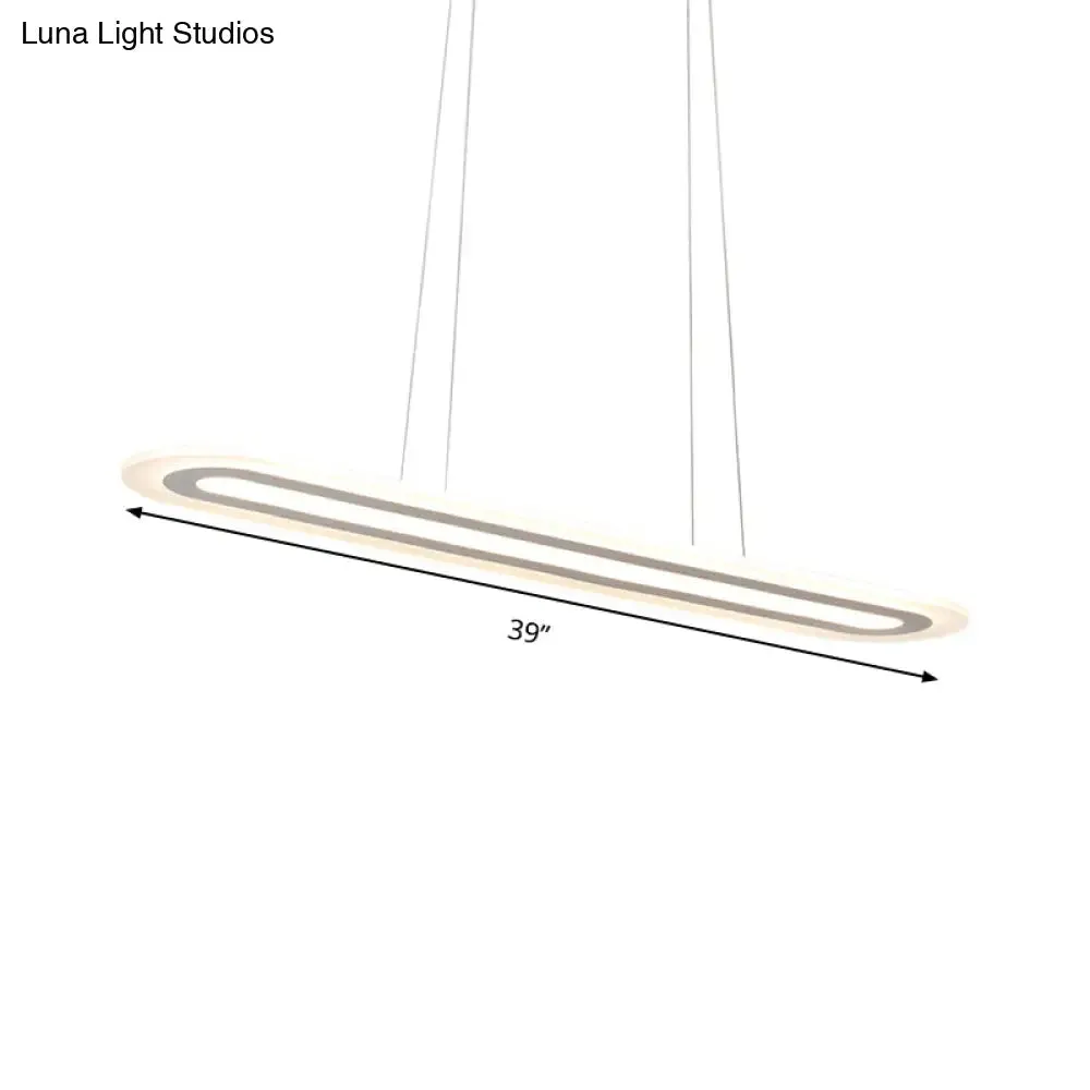 Modern Oval LED Ceiling Pendant Light Kit in Warm/White/Natural Light, 16"/23.5"/31.5" Wide