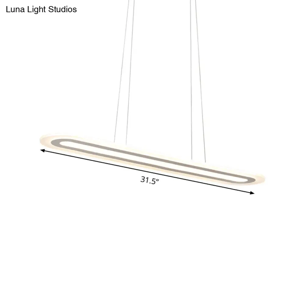 Modern Oval LED Ceiling Pendant Light Kit in Warm/White/Natural Light, 16"/23.5"/31.5" Wide