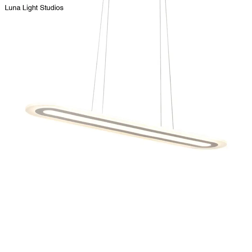 Modern Oval LED Ceiling Pendant Light Kit in Warm/White/Natural Light, 16"/23.5"/31.5" Wide