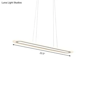 Modern Oval LED Ceiling Pendant Light Kit in Warm/White/Natural Light, 16"/23.5"/31.5" Wide