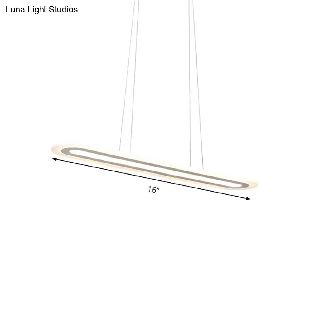 Modern Oval LED Ceiling Pendant Light Kit in Warm/White/Natural Light, 16"/23.5"/31.5" Wide