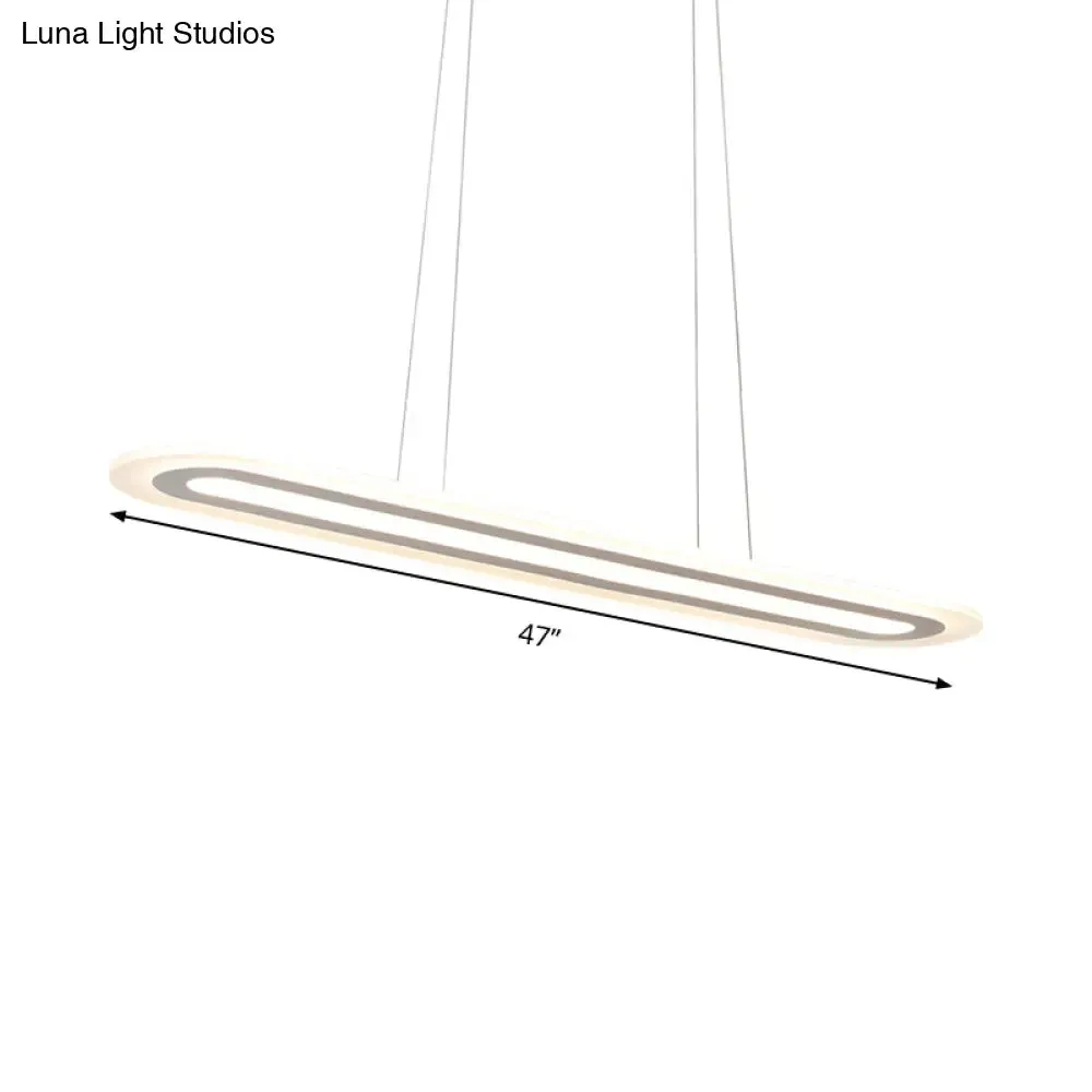 Modern Oval LED Ceiling Pendant Light Kit in Warm/White/Natural Light, 16"/23.5"/31.5" Wide