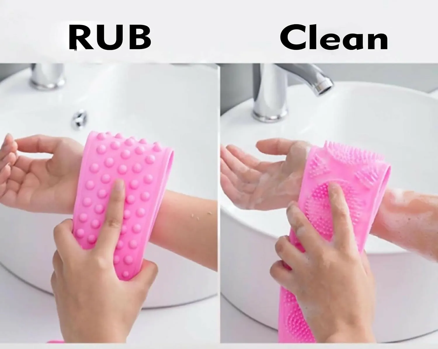 Multispace Silicone Back Scrubber & Shower Brush (Random Color)